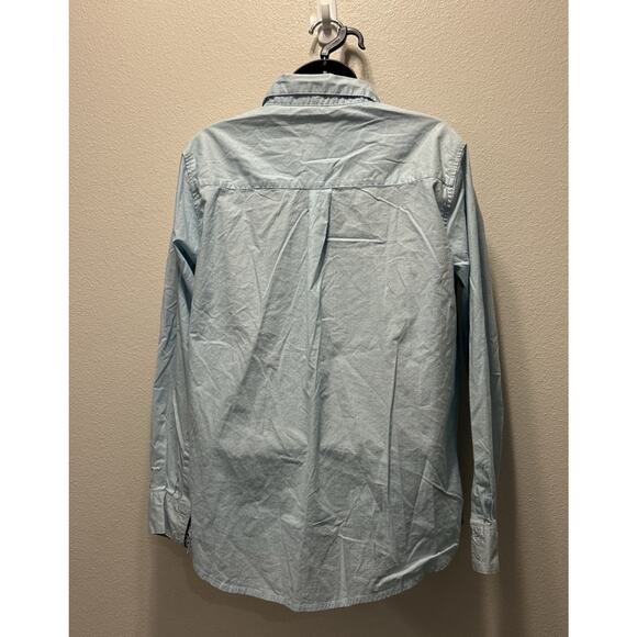 Wrangler Women’s George Straight Light Blue Print L. Sleeve Button Down Size L - Picture 3 of 4
